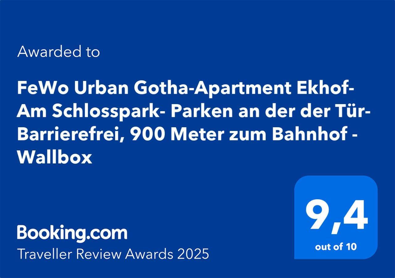 Fewo Urban Gotha-Apartment Ekhof- Am Schlosspark- Parken An Der Der Tuer- Barrierefrei, 900 Meter Zum Bahnhof - Wallbox Exterior photo
